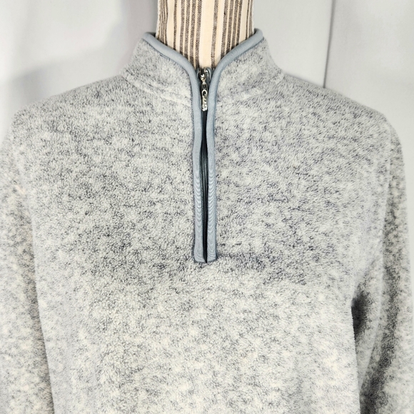 Catalina Grey & White Mottled Color 1/4 Zip Fleece Jacket Size Medium - Picture 2 of 5